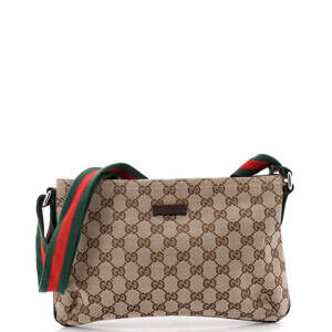 Gucci Small Web Strap Messenger Bag GG Canvas